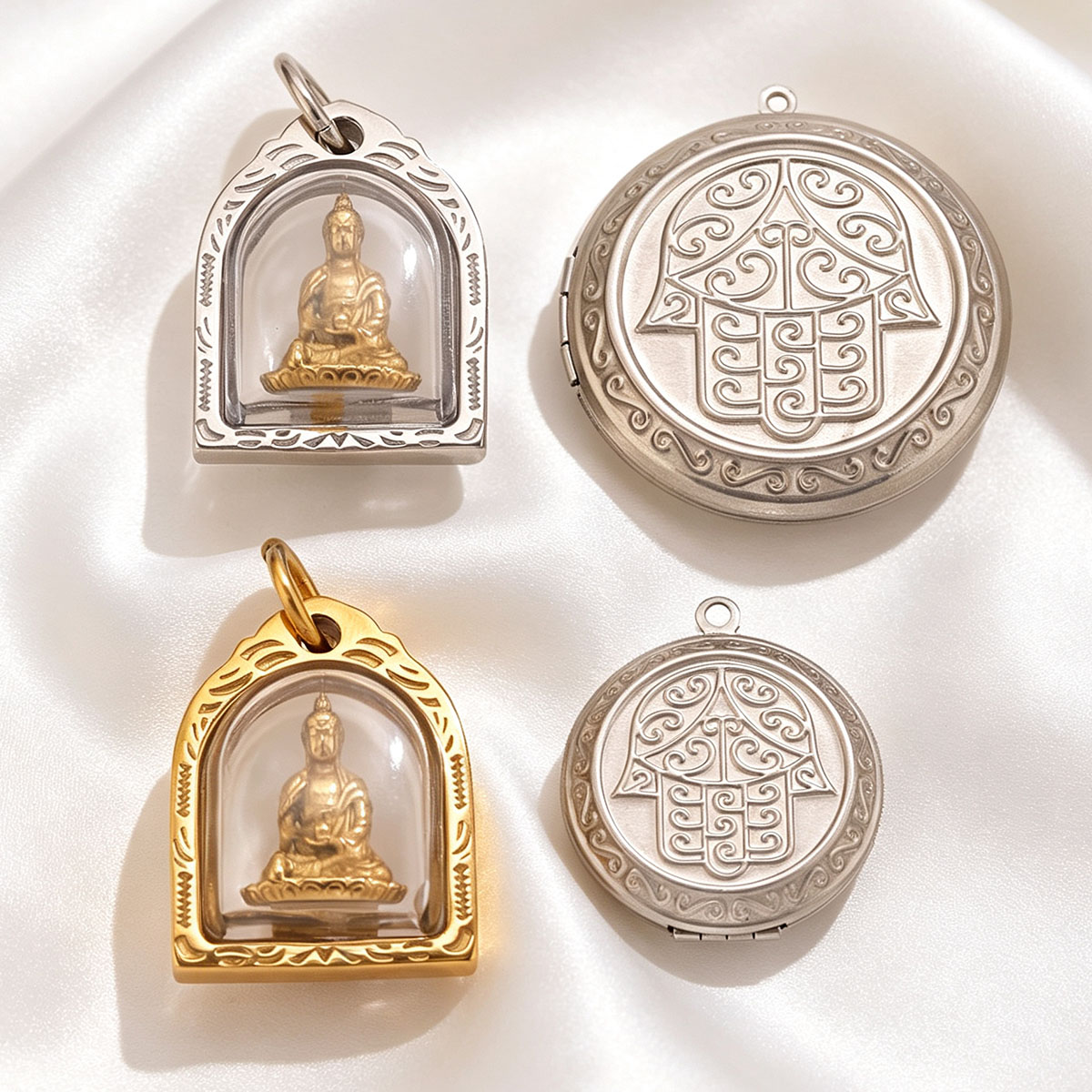Men Accessories Locket - 1/2 peças Pingentes de Aço Inoxidável