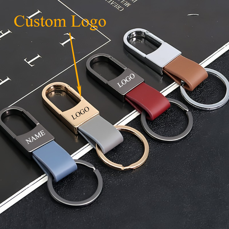 Men Accessories Logo - Moda chaveiros de couro logotipo personalizado