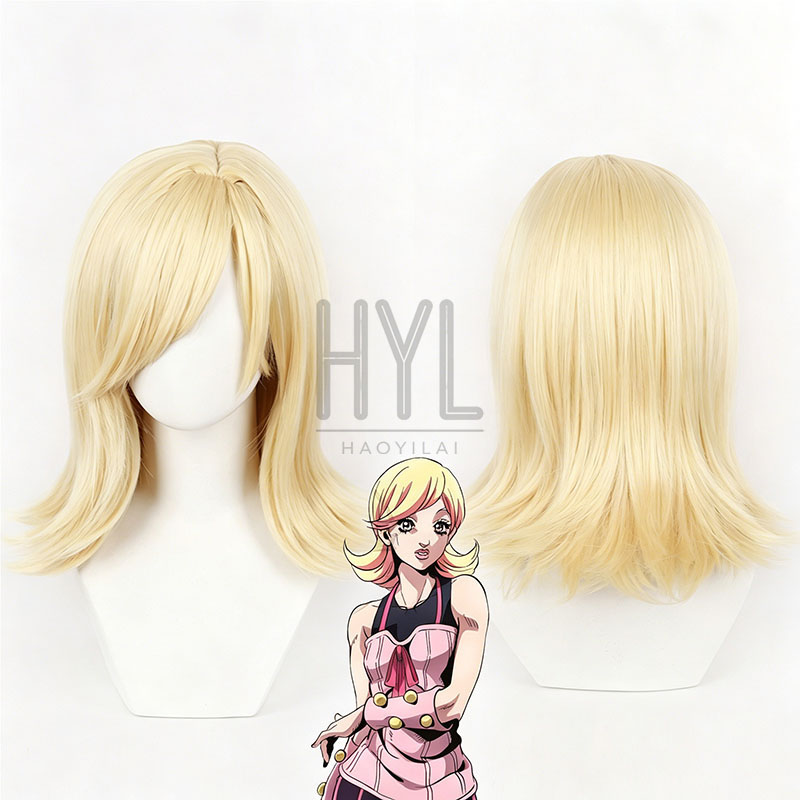 Men'S Yellow Accessories - Peruca de cosplay anime jojo lucy