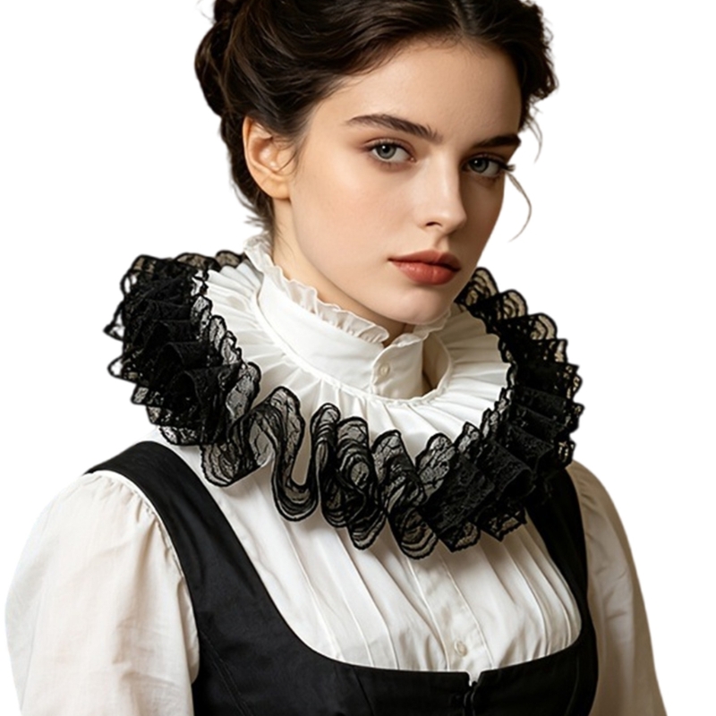Men'S Victorian Accessories - decorativa com babado para blusa camadas,
