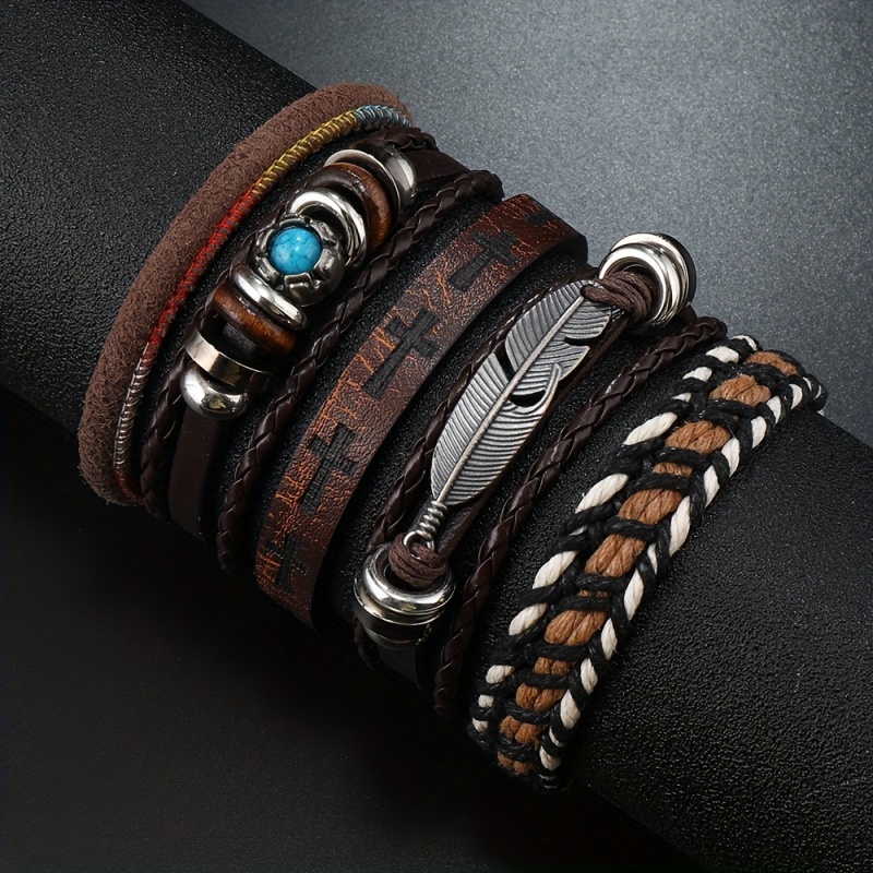 Men Accessories Look - Miss JQ 6 Pçs/set Vintage PU