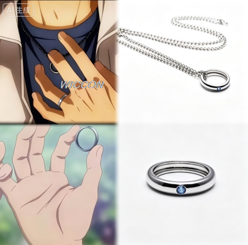 Men Accessories Necklace - Anéis Femininos de Anime, Colar de