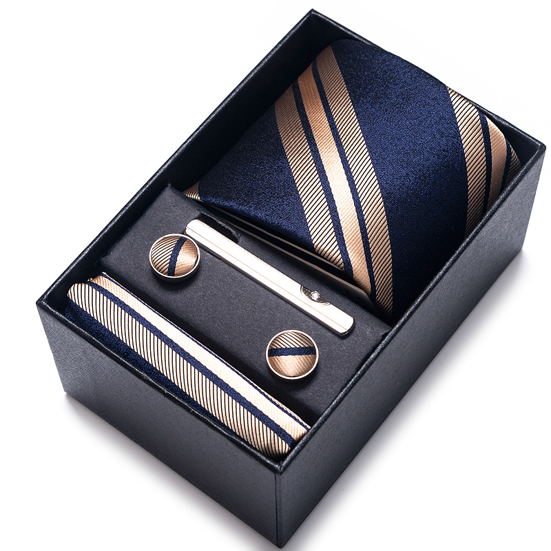 Men'S Accessories Gift Set Branded - 100% marca de seda gravata lenço