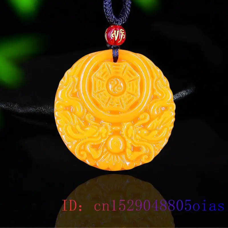 Men'S Yellow Accessories - Pingente amarelo de dragão de jade,