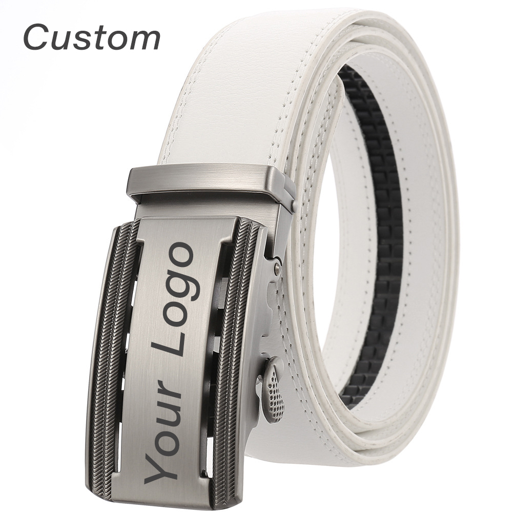 Men Accessories Logo - Cinto de couro branco masculino personalizado,