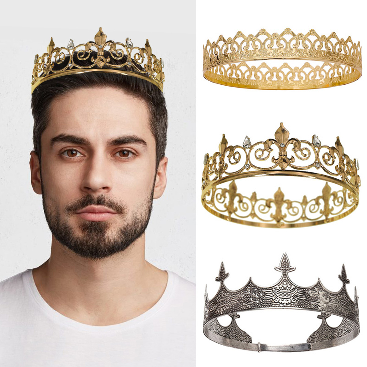 Men Accessories Hat - Coroa real king queen para homens/mulheres,