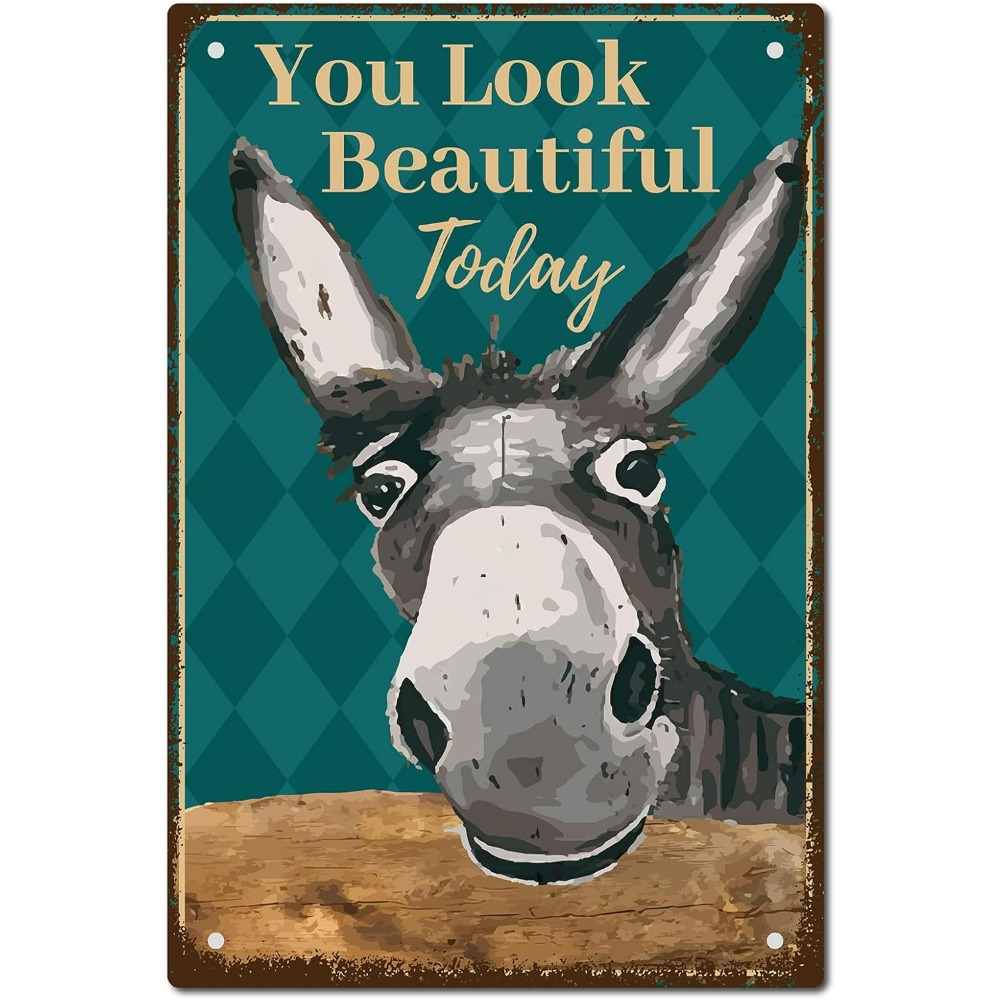 Men Accessories Look - Burro vintage estanho sinais você parecer
