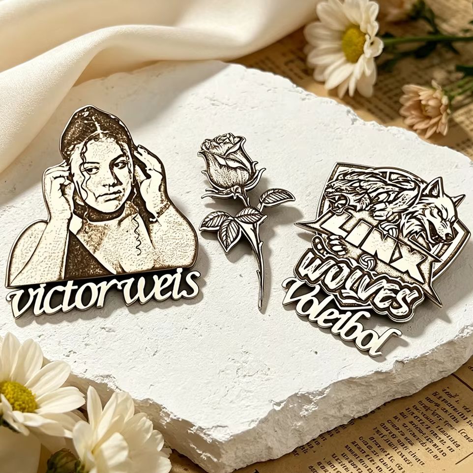 Men Accessories Brooch - Broche de Metal Personalizado com Retrato