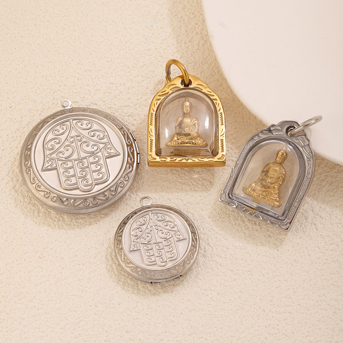 1/2 peças Pingentes de Aço Ino - Men Accessories Locket avaliação e preço