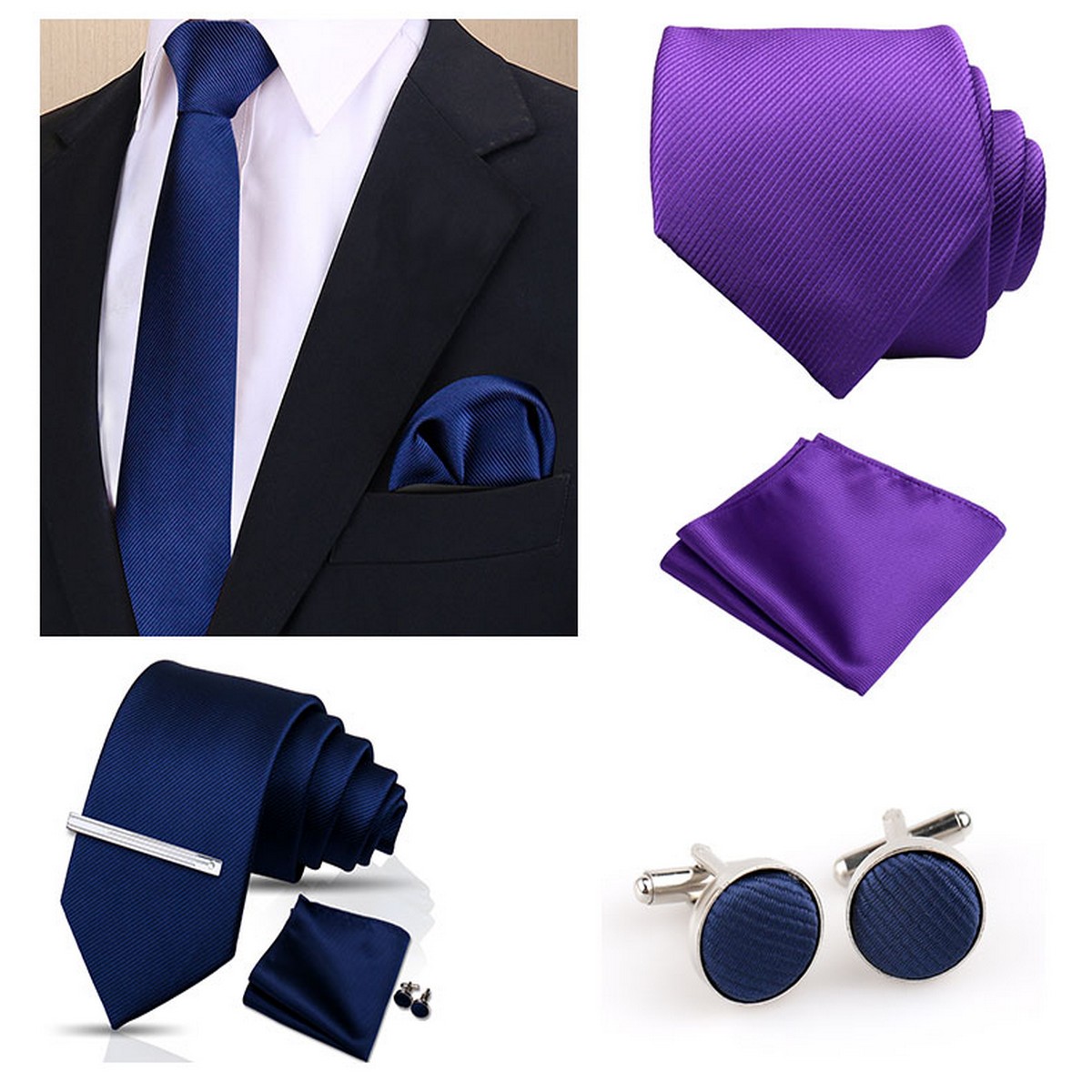Conjunto de Gravata de Cor Sól - Men'S Accessories Gift Set Branded avaliação e preço