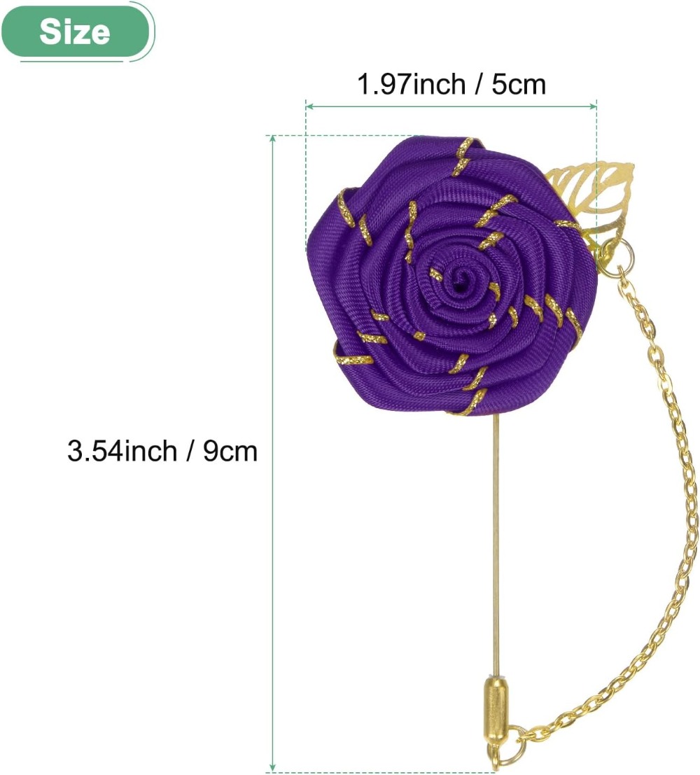 Broche de Rosa de Tecido com F - Men Accessories Brooch avaliação e preço