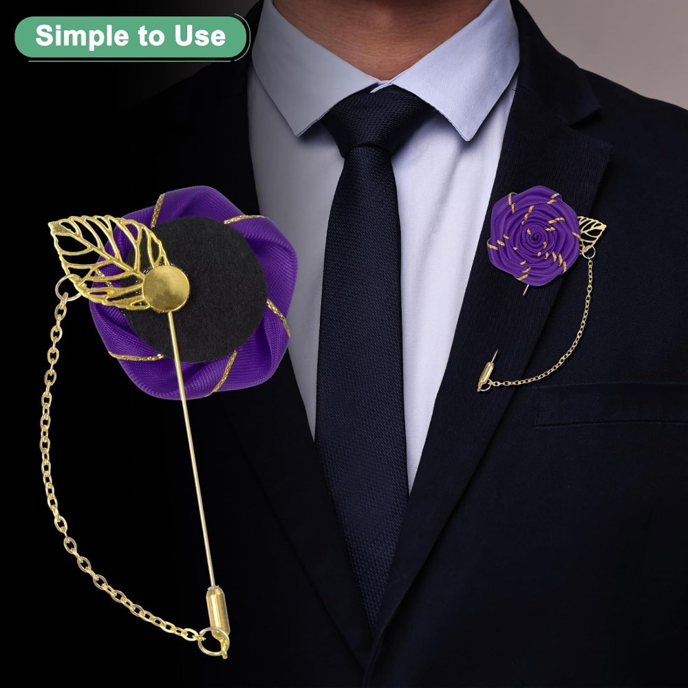 Broche de Rosa de Tecido com F - Men Accessories Brooch avaliação e preço