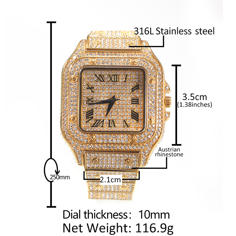 Hip hop luxo quartzo pulso à p - Men Accessories For Wrist avaliação e preço